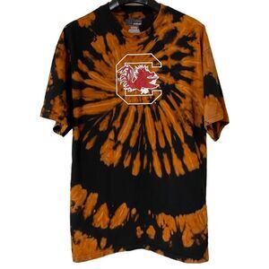 NCAA SC Gamecocks Men’s Black Tie Dye Logo Graphic Shirt Sz XL